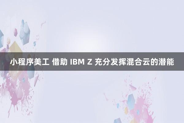 小程序美工 借助 IBM Z 充分发挥混合云的潜能