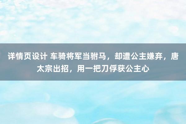 详情页设计 车骑将军当驸马，却遭公主嫌弃，唐太宗出招，用一把刀俘获公主心