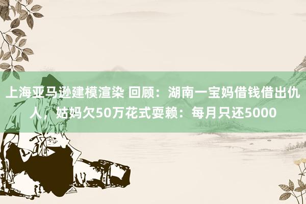 上海亚马逊建模渲染 回顾：湖南一宝妈借钱借出仇人，姑妈欠50万花式耍赖：每月只还5000