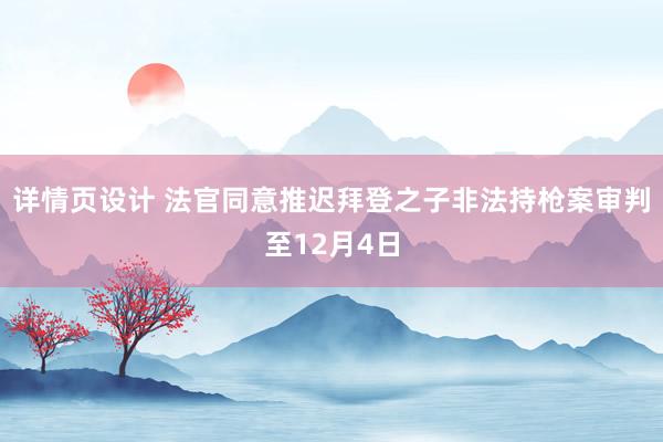 详情页设计 法官同意推迟拜登之子非法持枪案审判至12月4日